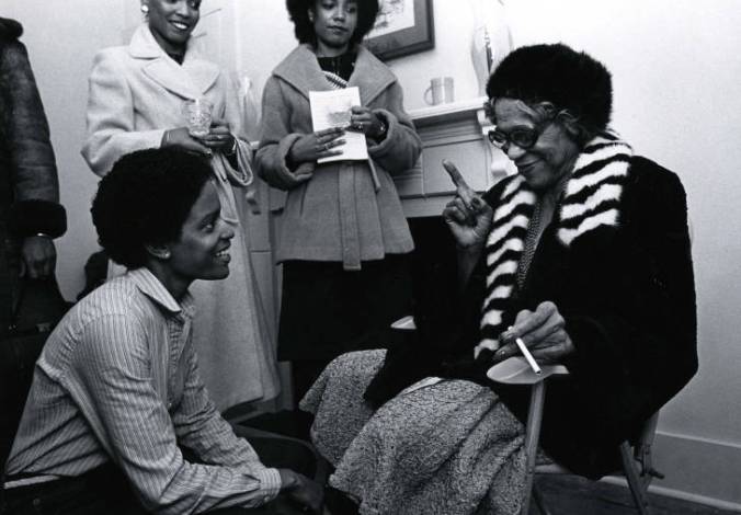 Internationally acclaimed opera singer Carterina Jarboro on a return visit to her hometown in the early 1980s. Born in Wilmington in 1898, she made her operatic debut in Milan, Italy in 1929 and became the first African American singer to perform at a major U.S. opera hall in 1933. Courtesy, New Hanover Co. Public Library, NC Room. Identifier #00.587