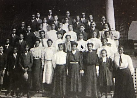 Sallie Phillips was one of the first students at the Brick School, in Edgecombe County, N.C., a pioneering institution that provided a vision of "liberty and the larger life" for thousands of African American children in eastern NC between 1895 and 1933. This photograph shows the school's students in 1909. From "The Bricks School Legacy," a documentary film by Dr. Willa Cofield (2003). 