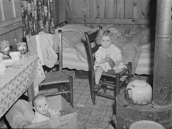 Near Fayetteville, N.C., 1941. A family of four had converted this tobacco barn's loft into a home. Photo by Jack Delano. Courtesy, Library of Congress