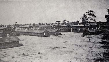 Barracks built at Fort Bragg, N.C., 1918-19. At the time, a pamphlet reported that, because of the labor shortage, "the contractors were forced to obtain labor from foreign fields, such as the Mexicans, Porto Ricans, Spaniards, Cubans, and even, in some cases, the Asiatic races." From Camp Bragg and Fayetteville: Sketches of Camp and City