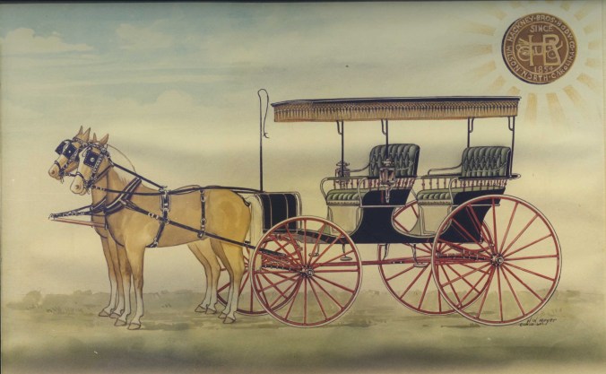 Hackney double horse and buggy ad, ca. late 1800s. Courtesy, North Carolina Collection, Willis N. Hackney Library, Barton College
