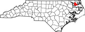 Perquimans County is just east of Edenton and Chowan County. Courtesy, Wikipedia