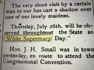 From The Eastern Courier, Edenton, N.C., July 1900. 