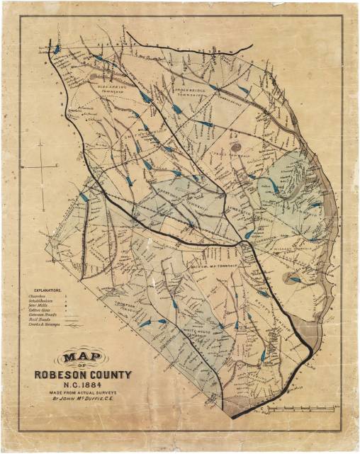 John McDuffie, "Map of Robeson County" (1884). Courtesy, State Archives of North Carolina 