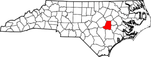 Wayne County, N.C. is located in the central part of eastern N.C. Its county seat is Goldsboro. Map courtesy, Wikipedia