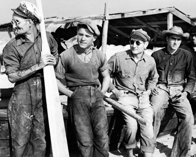Mullet fishermen at Bald Head Island, N.C., 1938. Photo by Charles A. Farrell. Courtesy, State Archives of North Carolina