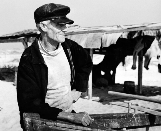 Mullet fisherman, Bald Head Island, N.C., 1938. Photo by Charles A. Farrell. Courtesy, State Archives of North Carolina