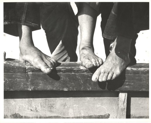 Mullet fishermen's feet, Bald Head Island, N.C., 1938. Photo by Charles A. Farrell. Courtesy, State Archives of North Carolina