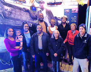 The family of Elias Gore at the opening of the exhibit at the N.C. Maritime Museum at Southport. Courtesy, Southport Pilot, Feb. 13, 2013.