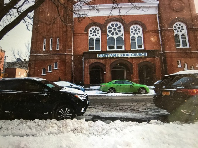 The Sons and Daughters of North Carolina held its memorial service for Harriet Beecher Stowe at the Fleet St. AME Zion Church, now known as First AME Zion Church, in Brooklyn in 1897. Originally in Downtown Brooklyn, the congregation later moved to this building in Bedford-Stuyvesant. Courtesy, Brooklyn Public Library