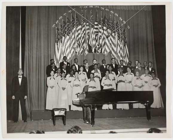 Hall Johnson (left) and the Hall Johnson Choir, ca. 1935-1952. Courtesy, Smithsonian National Museum of African American History and Culture 