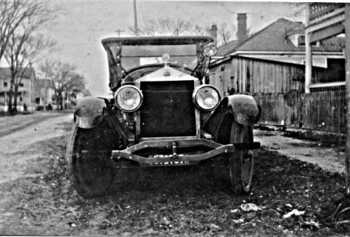 Probably Grand River, Ohio, ca. 1915-30. When Richard Whitehurt had his Moon ferried to the Straits, he wasn't being shy about letting the home folks know that he had made some money up on Lake Erie. It must have been one of the first automobiles in the Straits. The Moon Motor Co. built automobiles in St. Louis between 1905 and 1930. Courtesy, Giles Willis, Jr.
