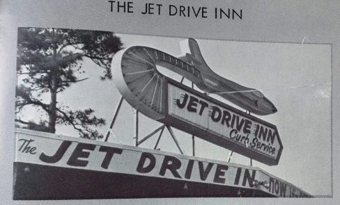 Photograph of the Jet Drive Inn's classic neon sign, Havelock, N.C., 1960s (from a high school yearbook). Courtesy, Edward B. "Eddie" Ellis, Jr. 