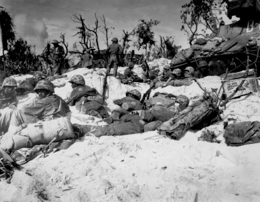 Trained at Camp Montford Point, African American Marines were part of the landing force of the 1st Marine Division on the island of Peleliu in September 1944. Photo by Franklin Fitzgerald. Courtesy, National Archives