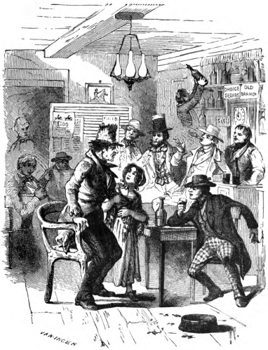 "Oh father won't you come home?," a scene from the 1882 Porter and Coates edition of Timothy Shay Arthur's 1854 temperance novel, Ten Nights in a Bar Room. It was the 2nd most popular novel in Victorian America, after Uncle Tom's Cabin, and was extremely popular on the vaudeville and medicine show circuits (though often in parodied versions). 