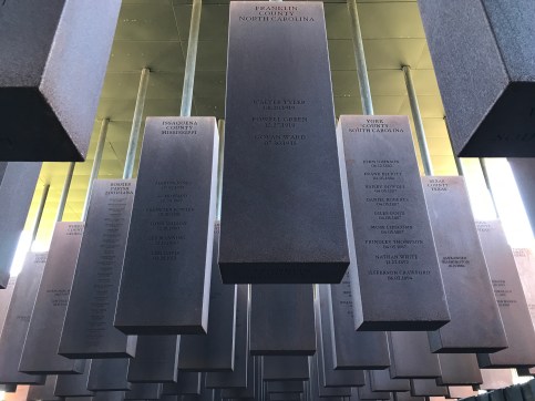 One of the names listed on the monument in the foreground is that of Powell Green. A white mob lynched Green near Franklinton, N.C., on December 27, 1919. A white mob tied him to the back of a car, dragged him half a mile, hung him and riddled with his body with bullets. Photo by David Cecelski