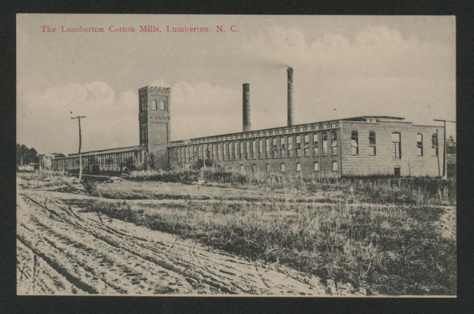 Postcard of the Lumberton Cotton Mill, Lumberton, N.C., 1905-1925, East Carolina University Manuscript Collection.
