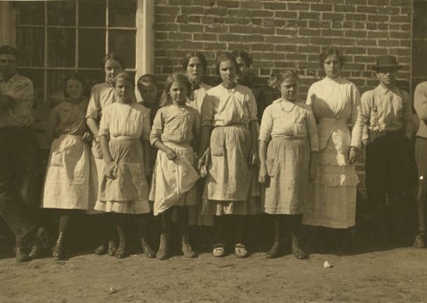 A group of children employed at the Lumberton Cotton Mill, Lumberton, N.C., Nov. 1914. Photo by Lewis Hines. Courtesy, Library of Congress