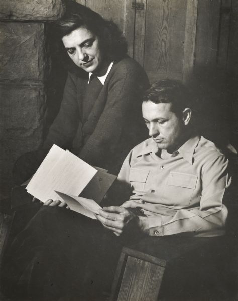 Zilphia and Miles Horton, probably at Highlander ca. 1940-50. From Kim Ruehl, A Singing Army: Zilphia Horton and the Highlander Folk School