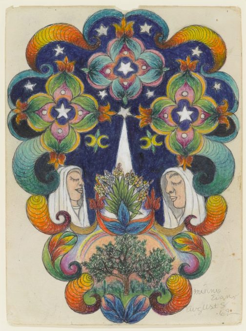 Minnie Evans, The Tree of Life, drawing, 1962, North Carolina Museum of Art