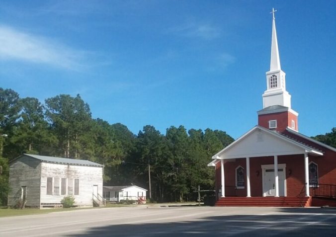 According to Hardison, nearly every citizen of Edgecombe today either attended or is descended from someone who attended both the Sloop Street Elementary School (left) and the Manhollow Missionary Baptist Church (right). The community's members founded the church in 1869 and the school in 1921. Photo courtesy, Curtis Hardison