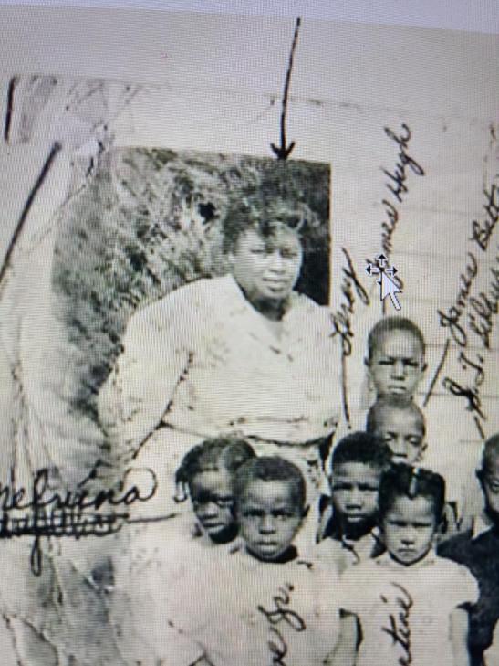 In Griot, Hardison also traces Edgecombe's history well into the 20th century. This is a Mrs. L. M. Billingsley and some of her students from the community's school, the Sloop Point Elementary School, in 1947-48. Photo courtesy, Curtis Hardison