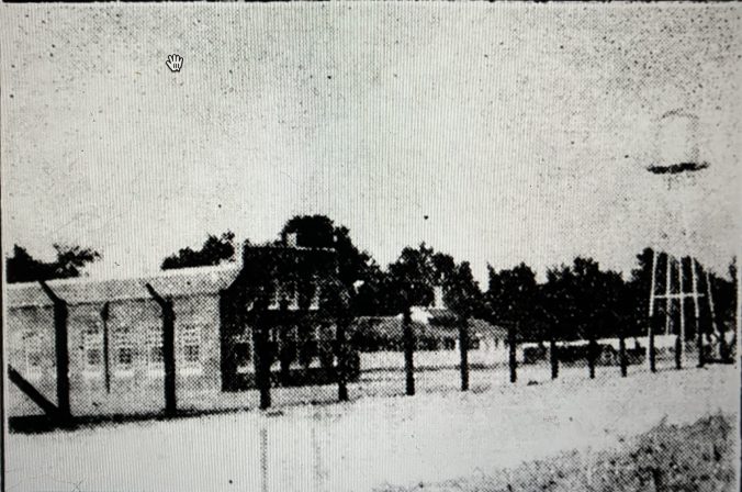This photograph of the Woodville prison camp appeared in the Elizabeth City Independent on April 12, 1935. The caption for the photograph read: "Where Negro Prisoners Mutinied."