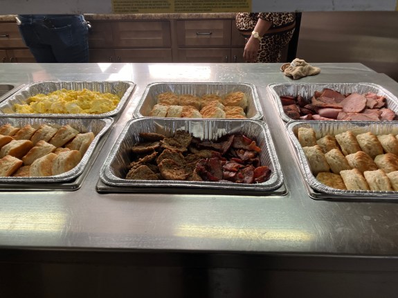 After we finished planning our day, we had a wonderful breakfast there at the Friendship Holiness Church. Photo by David Cecelski
