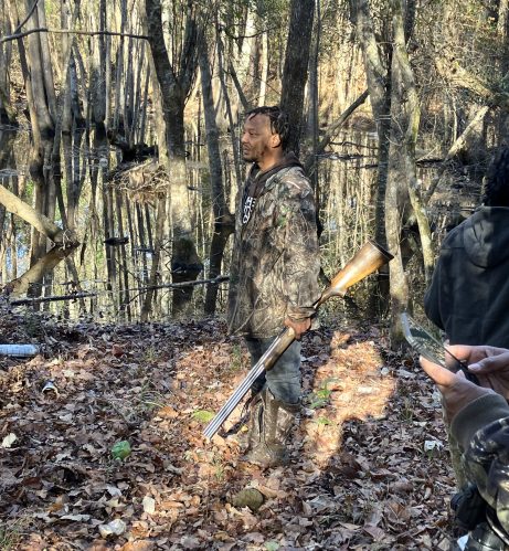 BJ Herring at the site of the swampy area that Piney Grove's people called "The Hole." Photo by David Cecelski