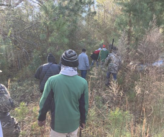 Then we headed off into the woods. Photo by David Cecelski