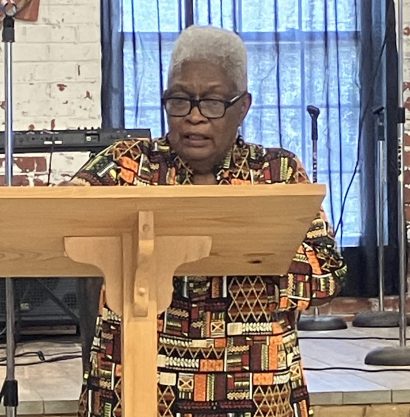 Another speaker, Ms. Gwendolyn Bowser, discussed the history of New Chapel Missionary Baptist Church, which was founded by one of the fugitive slaves who escaped to Plymouth during the Civil War. Photo by David Cecelski