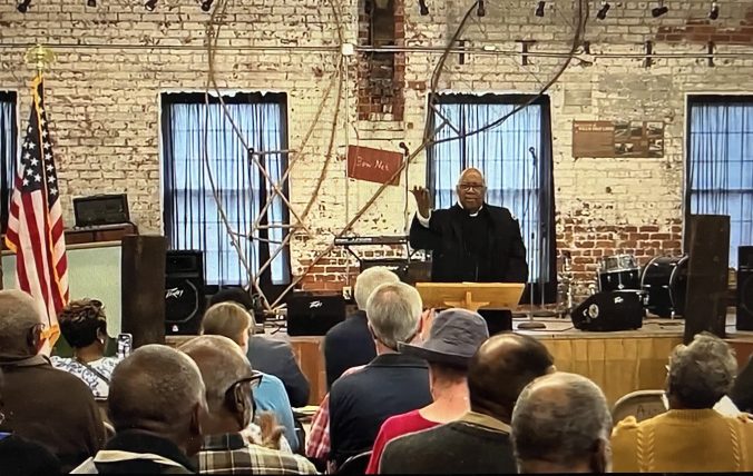 As part of the Commemoration, Mr. Marshall Williams gave a wonderfully informative presentation on the history of the 35th US Colored Troops. A former president of the Craven County NAACP and currently president of the Dr. Martin Luther King, Jr. Outreach Ministry in New Bern, Mr. Williams was the spokesperson for the 35th U.S. Reenactors Colored Troops, which set up a camp next to the Roanoke River so that the commemoration's attendees could learn more about the role of black troops in the Civil War. 