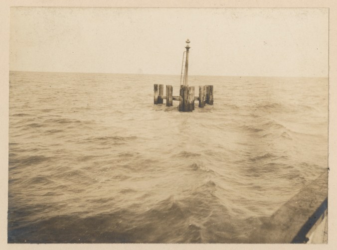 Reeds Point Light, just off the mainland of Dare County, west of Roanoke Island, ca. 1890-1915. By most accounts, the history of navigation aids in the U.S. began with the construction of the Boston Light on Little Brewster Island in 1716. Records of buoys and beacons in colonial America are notoriously sparse, though. According to <a href="https://media.defense.gov/2017/Jun/26/2001769036/-1/-1/0/BUOYSTENDERS.PDF">Amy K. Marshall's <em>A History of Buoys and Tenders</em></a>, there are records of cask buoys in the Delaware River in 1767 and of spar buoys in Boston Harbor as early as 1780, but not much else. I suspect that there were at least some local buoys and beacons, and probably a great many, on North Carolina waters by that time as well, but the earliest I have found were wooden slats positioned to mark a channel on the Cape Fear River, below Wilmington, in the 1790s. The framework for a more national system of navigational aids in the U.S. began to take shape around that same time. Soon after Independence, the First Congress passed an <a href="https://www.loc.gov/item/2020767846/"><em>An act for the establishment and support of light-houses, beacons, buoys, and public piers</em> </a>that placed the responsibility for navigational aides under the authority of the Treasury Department. Navigational aids continued to have a largely local character, and often differed widely from place to place, however, until 1848, when the U.S. Congress adopted a system of buoyage with uniform shapes, colors, and numbering-- the so-called<a href="https://en.wikipedia.org/wiki/Lateral_mark"> Lateral System</a>, that, with some minor modifications, is still in use today. Source: Records of the U.S. Coast Guard (RG 26), National Archives- College Park (#45694471)