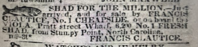 From <em>The Baltimore Sun</em>, 9 March 1858.