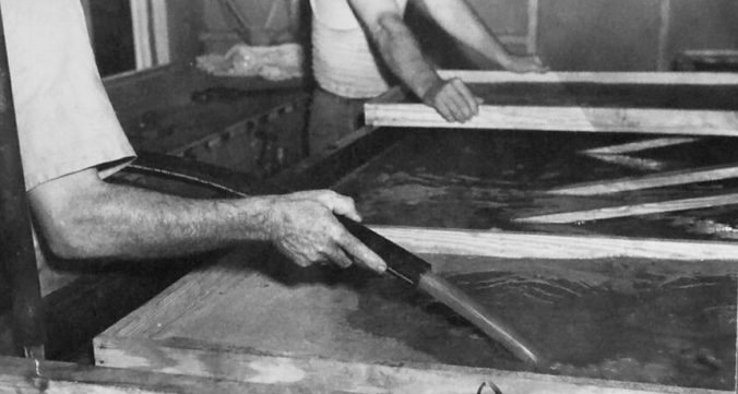 Spreading the agar broth in shallow pans to gel. Beaufort, N.C., August 1944. Courtesy, State Archives of North Carolina