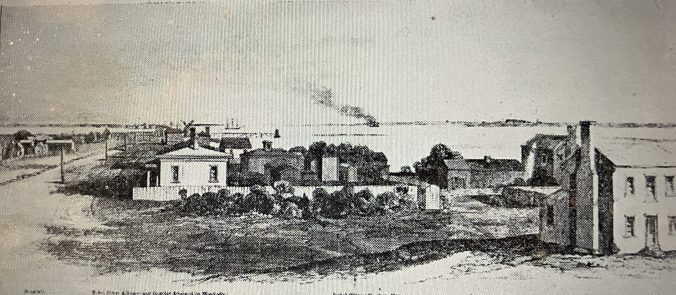 Sketch of Morehead City, 1862. From Frank Leslie's Illustrated Newspaper, 26 April 1862. Courtesy, NC Collection, UNC Chapel Hill Library
