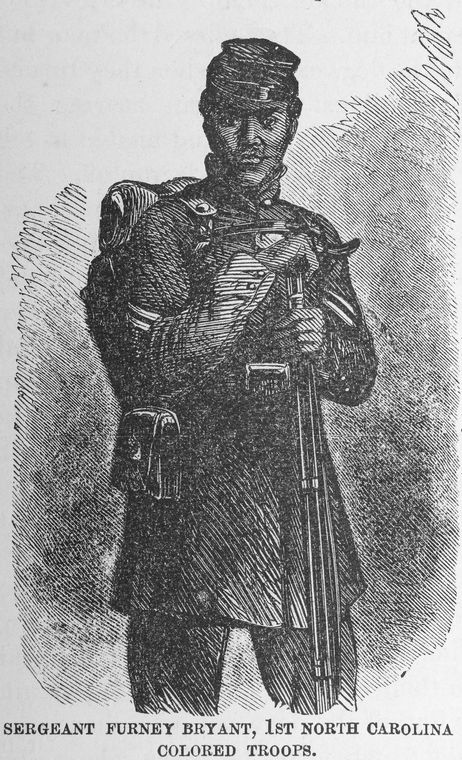 Thousands of African Americans, most of them former slaves, also enlisted in the Union army and navy on the North Carolina coast. From Vincent Colyer, Brief Report of the Services Rendered by the Freed people to the United States Army in North Carolina: in the Spring of 1862 after the Battle of Newberne. (New York, 1864).