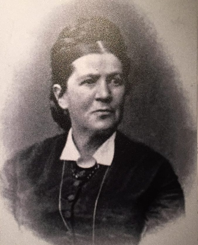 Portrait of Mary Phinney von Olhausen (1818-1902). Frontispiece from James Phinney Monroe, Adventures of an Army Nurse in Two Wars (1902)