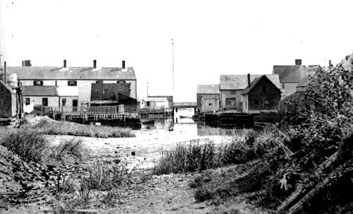 View of Pudding Dock, ca. 1895. From James L. Garvin &amp; Susan Grigg, <em>Historic Portsmouth: Early Photographs from the Collections of Strawbery Banke</em> (Revised edition, Strawbery Banke Museum, 1995)