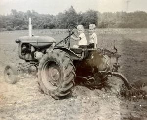 My brother Richard and I at my grandmother's farm in Harlowe, N.C., 1963 or '04ish. As you can tell, we were pretty much running the place by that time. 