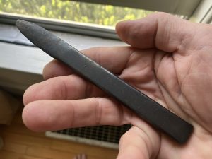 My cousin Edsel Bell's oyster knife, his last gift to me, Harlowe, N.C. Photo by David Cecelski