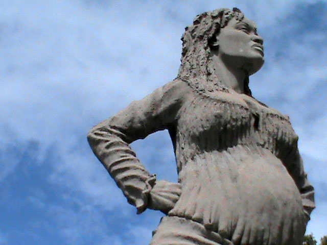 Statue erected in honor of the freedom fighter, Solitude, Point-à-Pitre, Guadeloupe. In the 1790s, Solitude escaped from slavery and joined a maroon settlement called La Goyave in the hills of Guadeloupe. Though pregnant, she was later active in the armed resistance against Napoleon's forces when they attempted to re-enslave the island's population in 1802. Eventually captured, she was given a death sentence. Her execution was stayed but only until the day after the birth of her child. Today she is widely celebrated throughout the French West Indies.