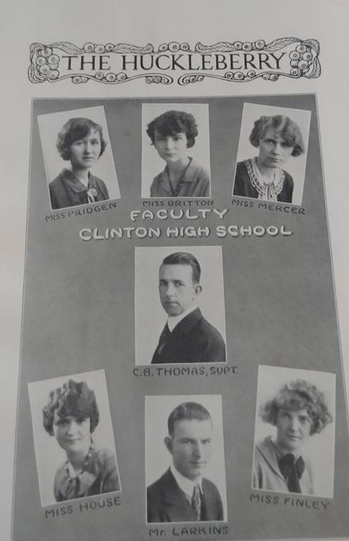 A page from the 1926 Clinton High School annual The Huckleberry. Courtesy, Jeff Mason