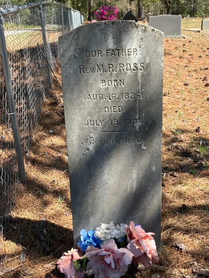 The grave of the Ella Baker's grandfather, the Rev. Mitchell Ross, Roanoke Chapel Baptist Church, Littleton, N.C. Photo by David Cecelski