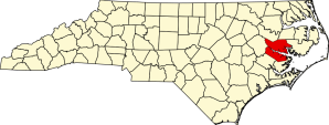 Betty Town-- now the site of the town of Aurora-- is located in Beaufort County, N.C., on the part of the coast that is often called the "Inner Banks." Map courtesy, Wikipedia