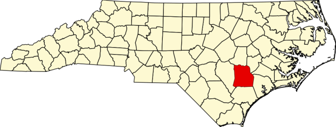 Duplin County, N.C., just east of Sampson County, has a long string of small towns-- Wallace, Teachey, Rose Hill, Magnolia, Warsaw, and Magnolia-- that developed around the completion of the Wilmington & Weldon Railroad in 1840. Map from Wikipedia