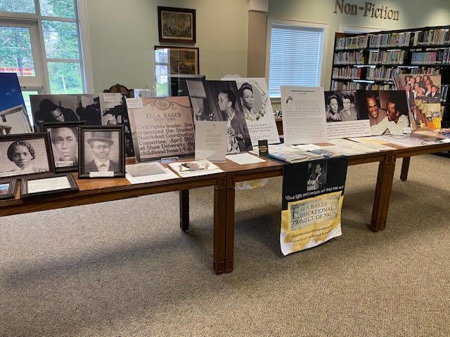 On my way home, I visited the Ella Baker Educational Project of NC's exhibit on Ella Baker at the Warren County Public Library in Warrenton, N.C. Photo courtesy, the Ella Baker Educational Project of NC