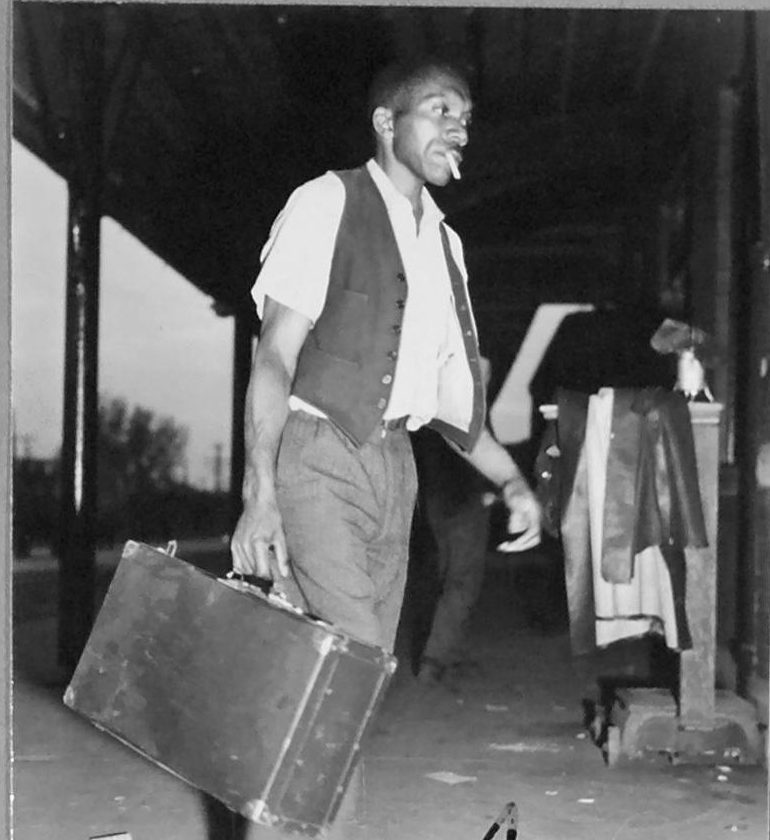 A porter at the A&NC's depot in either Morehead City or New Bern, N.C., 1942. Courtesy, State Archives of North Carolina.