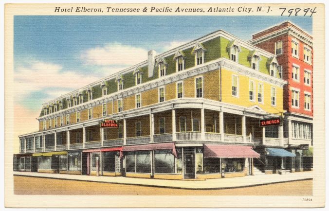 The Elberon Hotel, Atlantic City, N.J., ca. 1930-45. Postcard from the Tichnor Brothers Collection, Boston Public Library