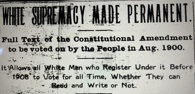 From the Washington Progress (Washington, N.C.) 13 April 1899